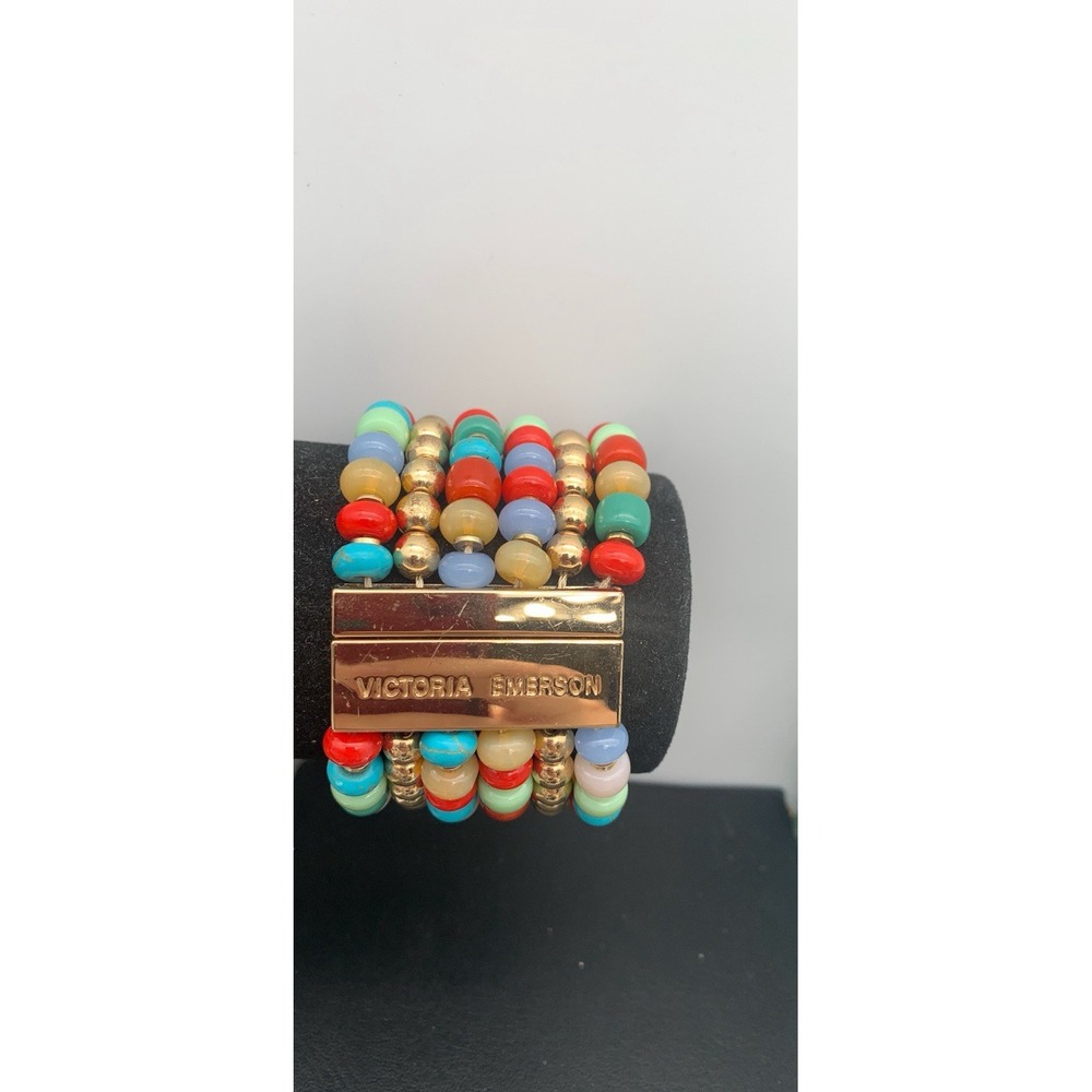 Victoria Emerson Genuine Gemstone Multi Strand Beaded Magnetic Bracelet